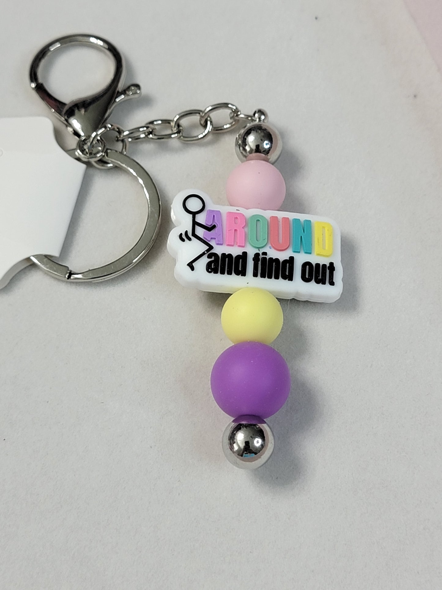 Funny Sayings Keychains- Warning - Adults only