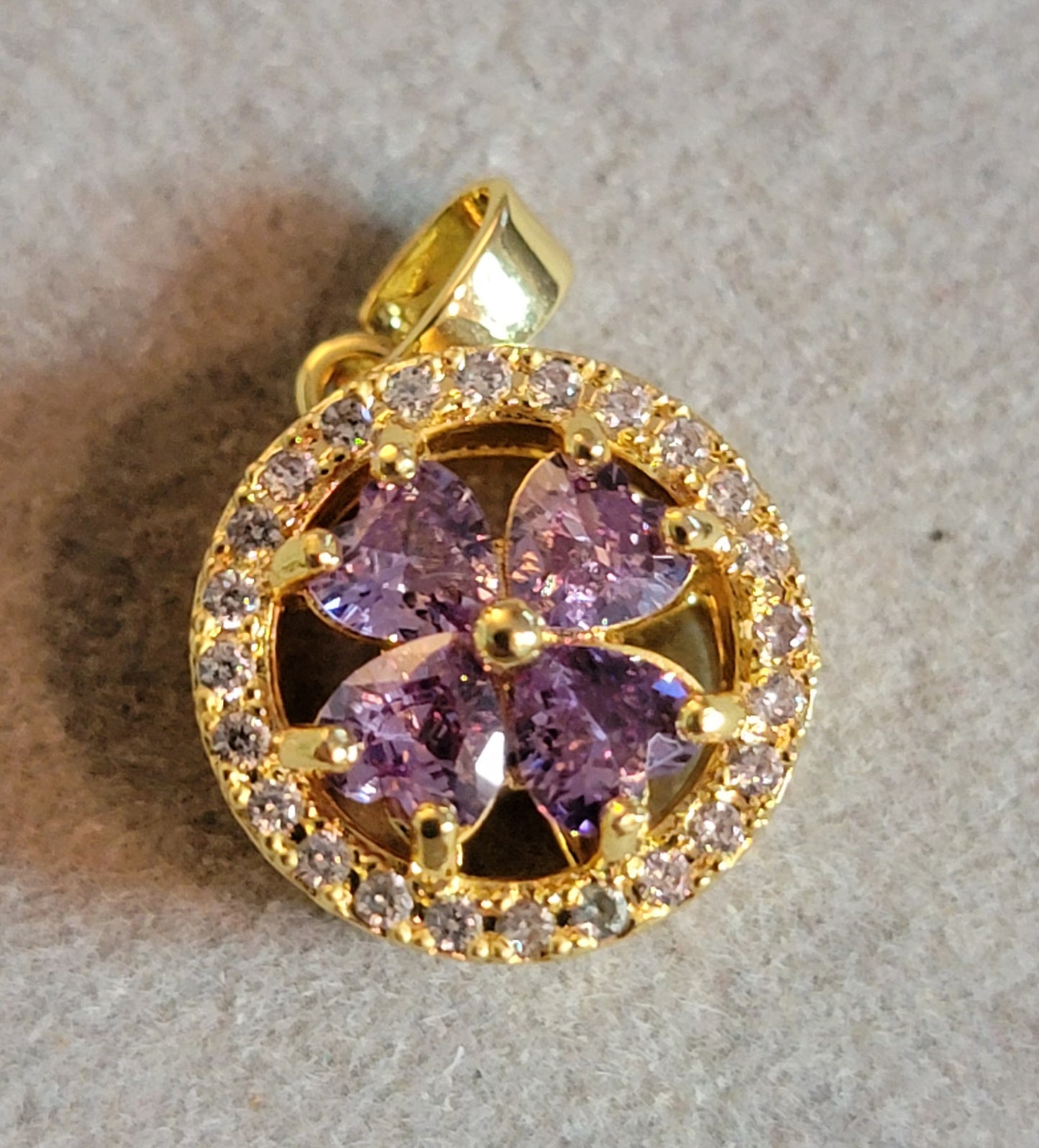 Anxiety Pendant- Beautiful Light Purple Flower spinner pendant