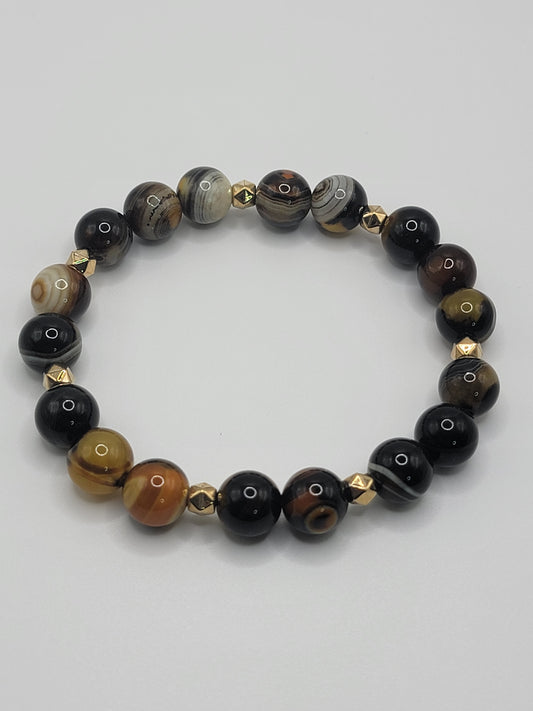 Tiger's Eye Crystal Bead Bracelet