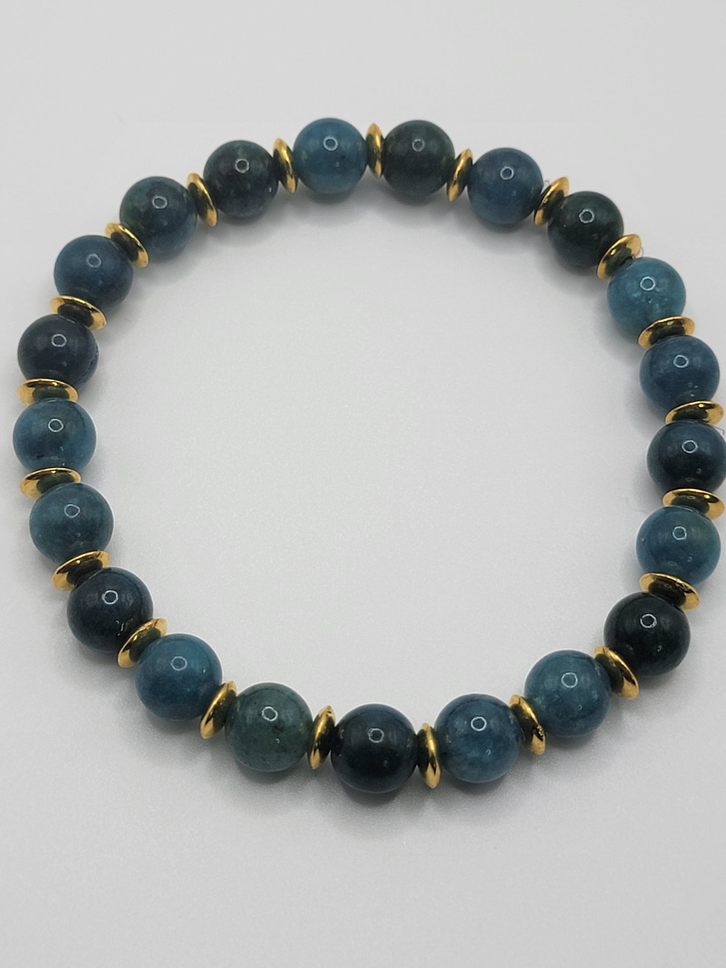 Blue Apatite Bead Bracelet