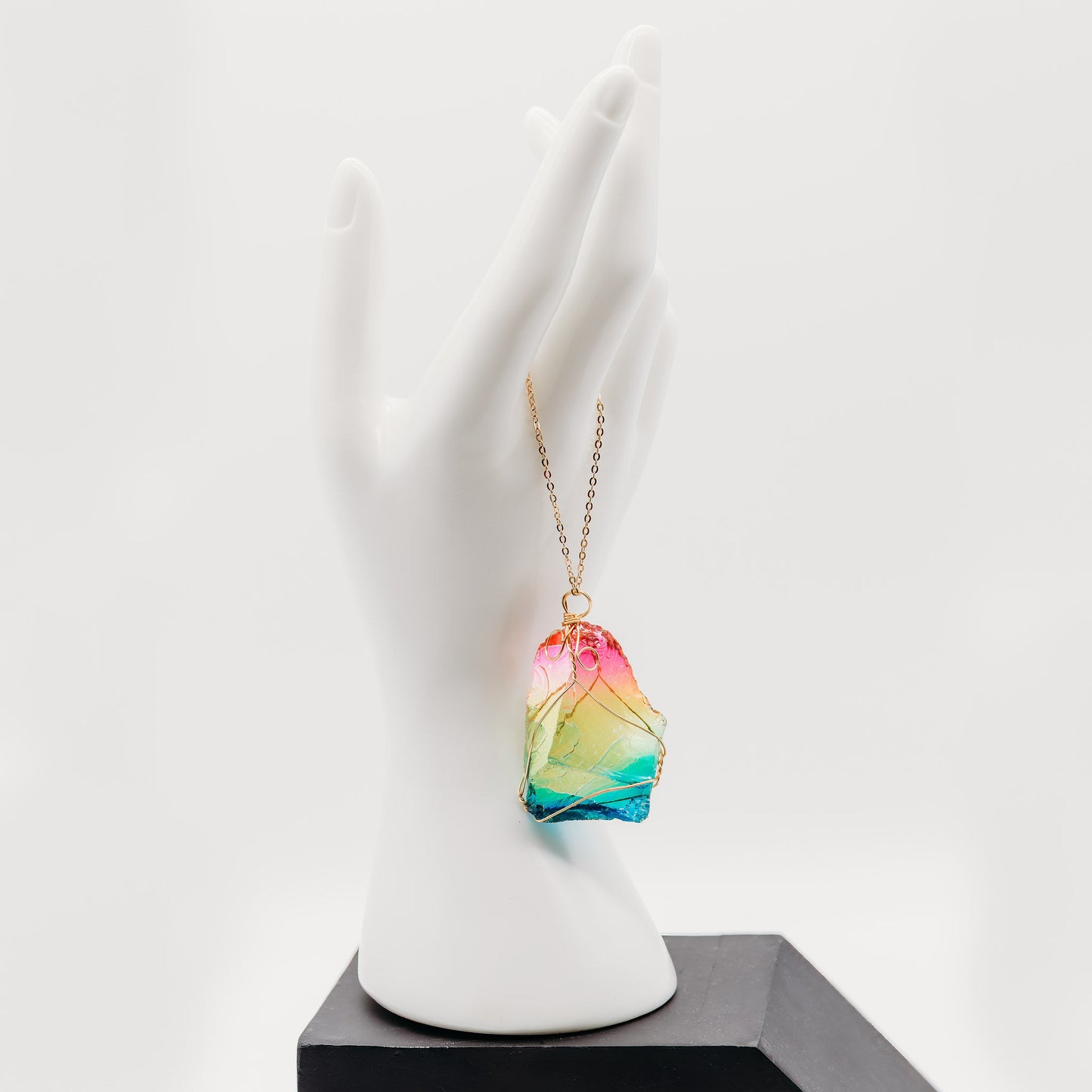 Rainbow Crystal Pendant and Necklace