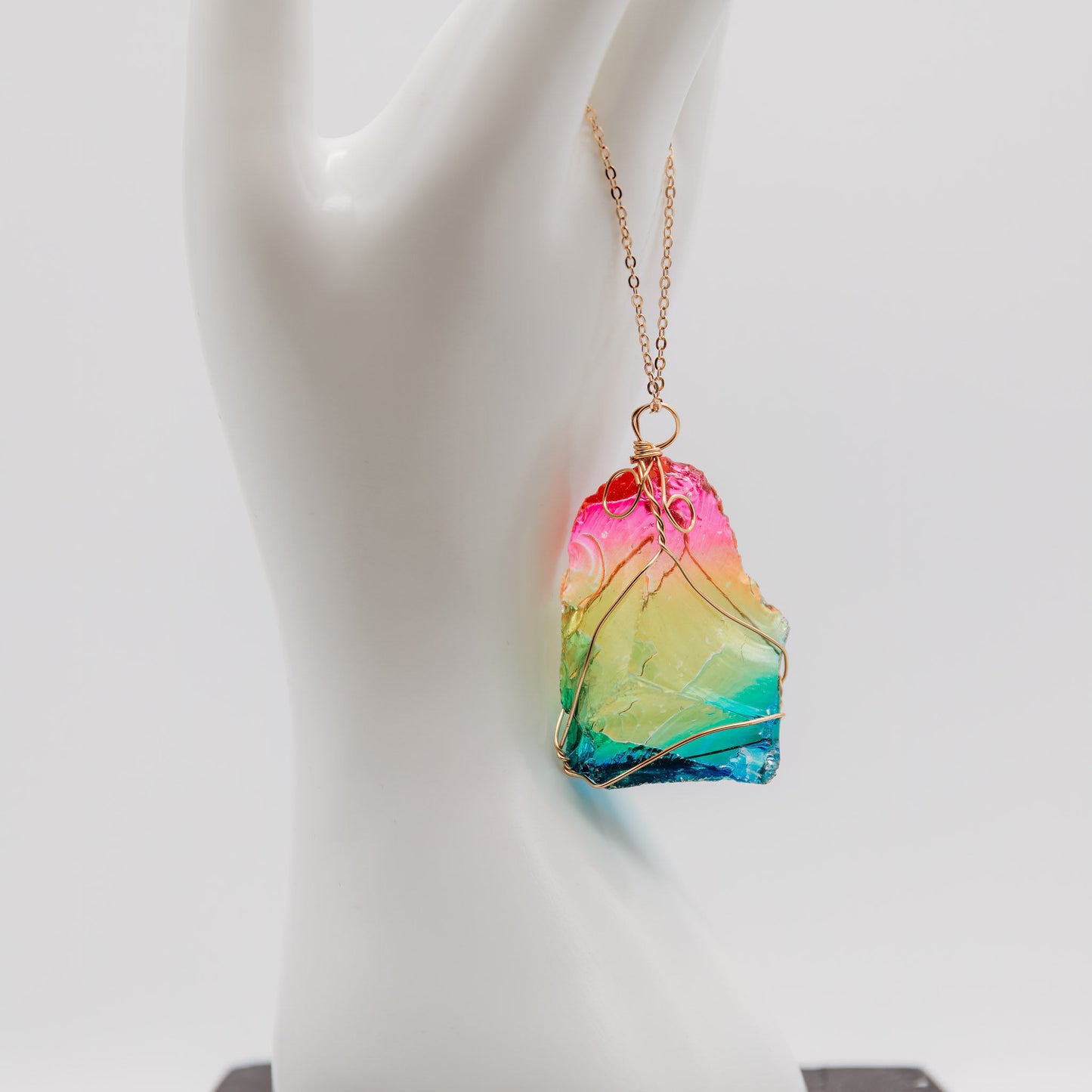 Rainbow Crystal Pendant and Necklace